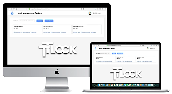 TTLOCK-Webverwaltung für elektronische Türschlösser auf Desktop-Computer und Laptop.