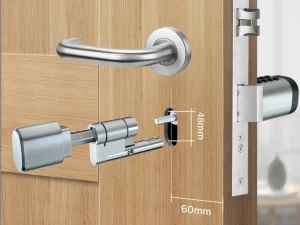Illustration vom Einbau des smarten Türzylinders TTLOCK MYSTIC PRO