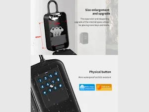 Innenraum und Tastenfeld der TTLOCK Schlüsselbox K-7.