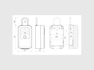 Abmessungen der TTLOCK Schlüsselbox K-7.