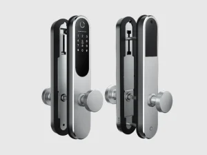 TTLOCK SPIN Vorder- und Rückseite mit elektronischem Tastenfeld und Drehknäufen.