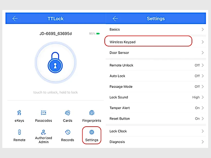 TTLOCK DRAHTLOSES TASTENFELD